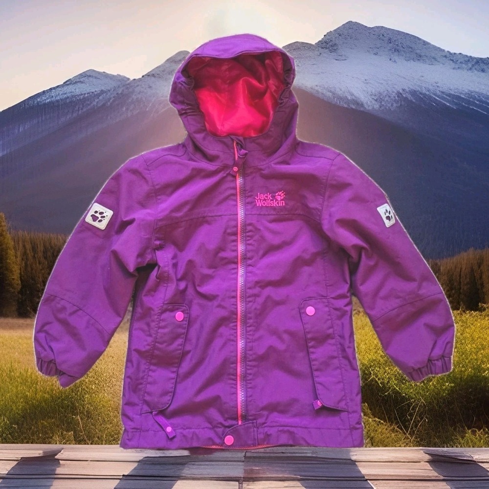 JACK WOLFSKIN HOODED TEXAPORE RAIN/WIND JACKET KIDs Size 3/4
